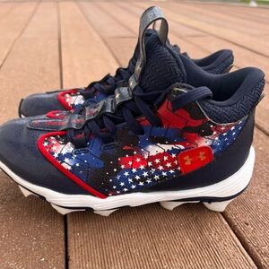 Under Armour Kids Navy Red White Blue Star Baseball Cleats
